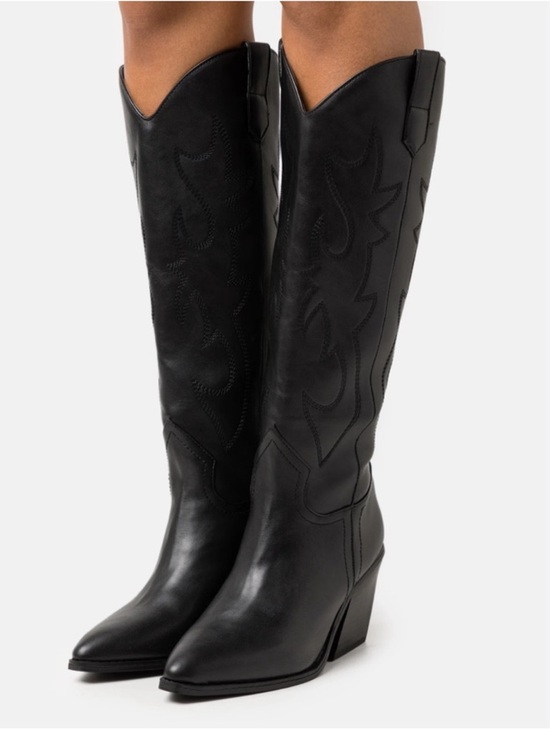 Madden Girl Arizona Tall Cowboy Boots Black 8.5